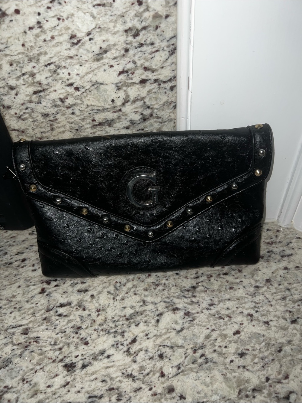 Guess Sammi Ostrich- Embossed Clutch